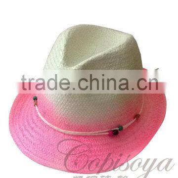 2014 fashional paper material summer hats with beads