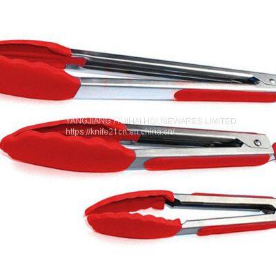 Kitchen Tongs Set of 3- Stainless Steel Cooking Tongs- Silicone Tongs- 7