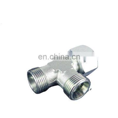 CC/ CD-RN Metric/BSP Male Threaded Three-way connection Pipe Fitting Hydraulic Tee Fitting With Swivel Nut