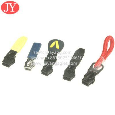 Zine Alloy Zipper Puller Inject PVC Rubber Zipper Slider Cord Zip Cord Puller Slider photo-5
