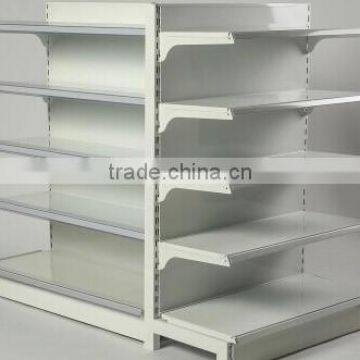 Supermarket Gondola Multi Layers Stand White Metal Stand