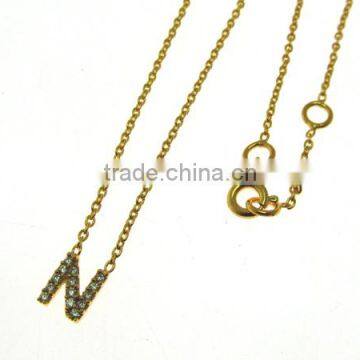 Letter Pendant Gold Plated White Topaz photo-5