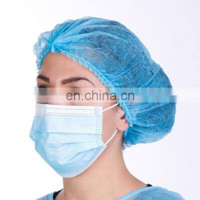 Disposable Non Woven PP Head Hair Cover Strip Mob Clip Surgical Doctor Nurse Bouffant Cap