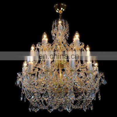 Customized American modern luxury large crystal candle lamp chandelier for hotel wedding tent decoration villa