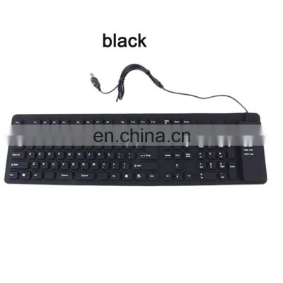 Environmentally friendly silicone crimp keyboard Wired silent waterproof keyboard Factory OEM keyboard wholesale