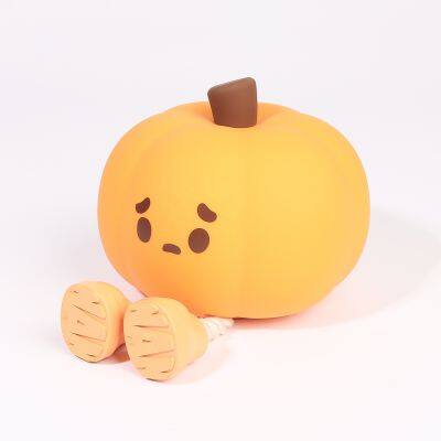 Hot sale Children's Room Sleep Silicone Pat Pumpkin Light Halloween Atmosphere Decoration Creative Gift Night LightNight Light