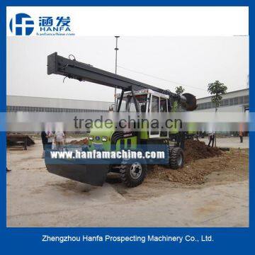 HF360 auger pile drilling rig with wheel and loader