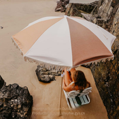 Garden Umbrellas Suitable for Beaches and Hotels. Lightweight Aluminum Alloy Beach Umbrellas, Sunshades With Cotton Tassels