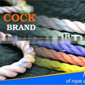 various color 3 strands pp rope with UV protection and waterproof