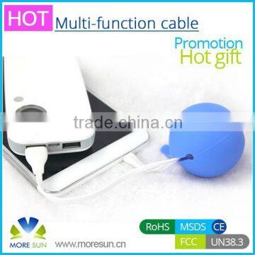 Useful Convient Multi Phone Cable in a Silicon Ball ,4 in 1 Mobile Phone Cable photo-3