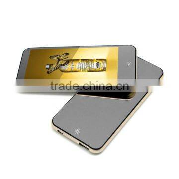 Mirror Series thin mobile power aluminum shell polymer cell 6000mah advertisement power bank