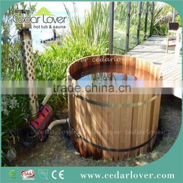 wooden commercial hot tub outdoor