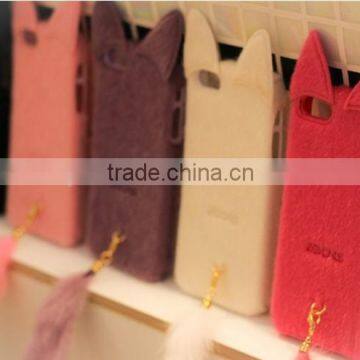 For iphone 5'' case, Furry & Long Tail Detachable Soft Cover Case for iPhone 4/4S