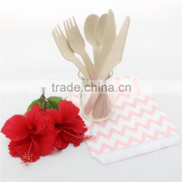 156*34*1.8mm Wooden Flatware Supplier Disposable Printed Birch Wood Flat Spoons