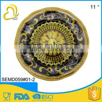 superior quality design golden decal 11' melamine dinner plate printing