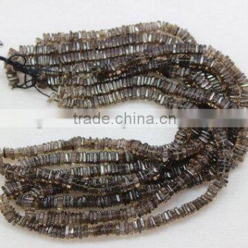 Smokey Quartz 100% Natural Square Shape Beads Free Size 16''Inch Good Quality On Wholesale Price.