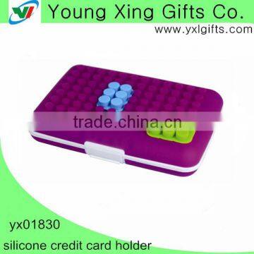 Popular assorted color silicone business card holder