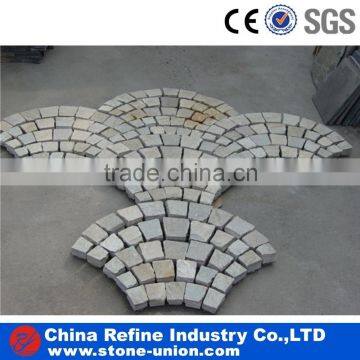 Fan pattern paver on mesh