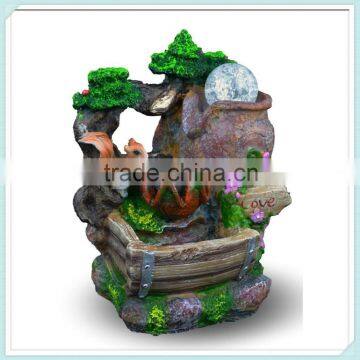 Squirrel Led Light spinnin ball meditation Fengshui water fountain