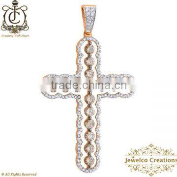 14k Rose Gold Pendant Jewelry.Top New Design Women Cross Pendant.Pave Diamond Cross Pendant. Wholesale Jewelry Supplier