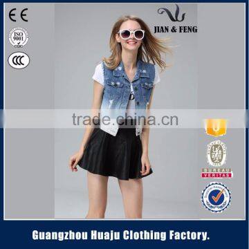 Wholesale Waistcoats for Boys Denim Hooded Children Denim Vest photo-4