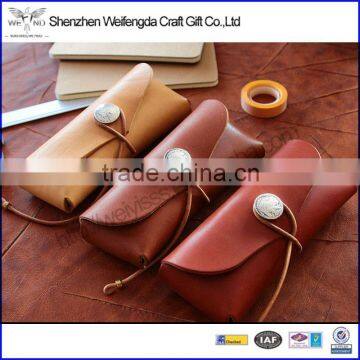 High quality hot custom leather eyeglass case with strap