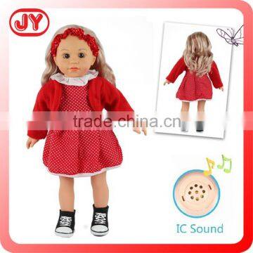 Beautiful doll18 inch stuffed red plastic doll with 12 different IC sounds with EN71