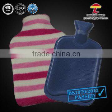 BS Standard Rubber Hot Water Bottle with coral fleece cover