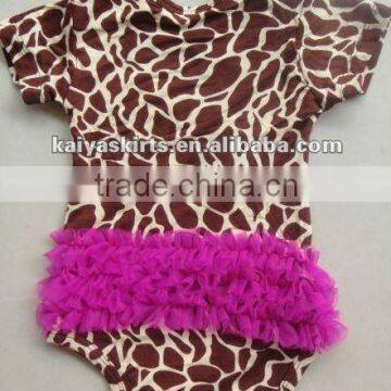 2013 hot sale ! fashion leopard chiffon ruffle bodysuit for baby wearing