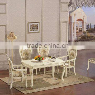 Italian wedding dining table and chairs carved solid wood desk