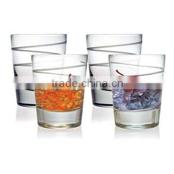 Sodalime lead crystal handblown engraved wrap line mini drinking glass tableware set