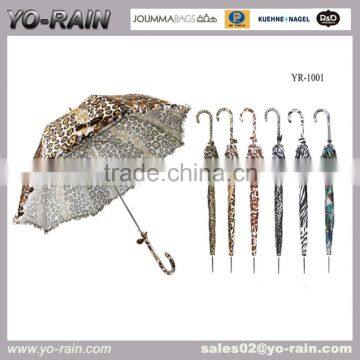 Fashion gift umbrella with leopard design printing,cheap light straight umbrella