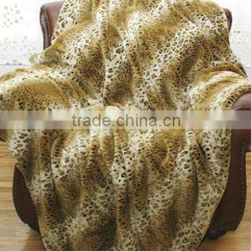 HSTH021 Leopard Grain Pelts Throw Blanket