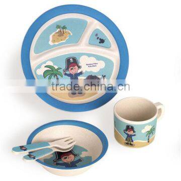 New Style Eco-friendly Bamboo Fiber Kids Dinnerware Set