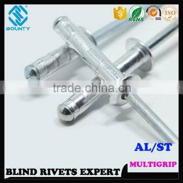 HIGH QUALITY FACTORY DOME HEAD AL/ST MULTI GRIP BLIND RIVETS