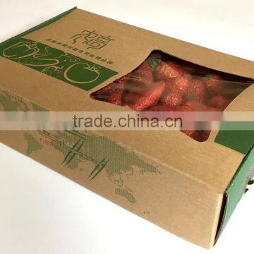 Recycle feature corrugated kraft packaging paper box for fruit packaging with clear window