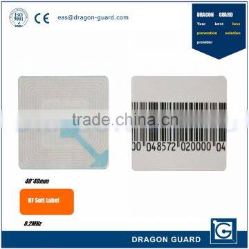 Hot Sale Alarm RL40*40 Soft Sticker Supermarket Shop Anti-Theft RF Label Security