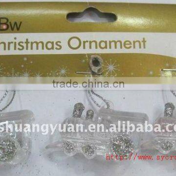 xmas liittle train ornament/transparent toy train