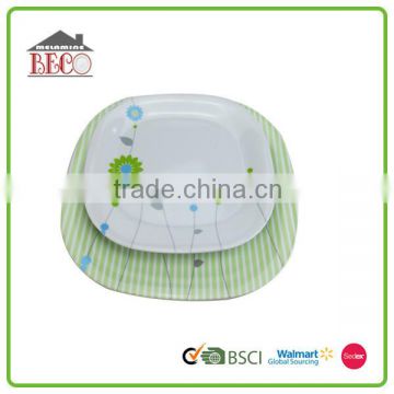 Newest flower design square melamine plate