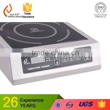 3.5KW 220V commercial stainless steel induction stove wok cooker with 5 gear control by button H35B