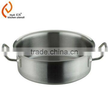 Stainless steel pot with double-ply bottom