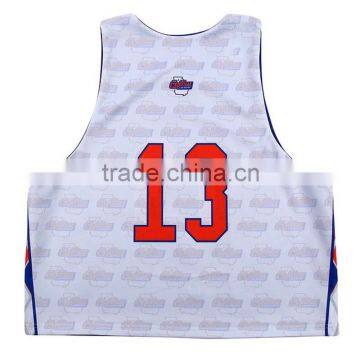 Sublimated Profesional New Design Boys Reversible Custom Lacrosse Pinny Tops photo-2