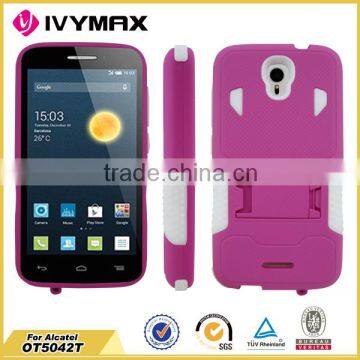 IVYMAX Wholesale PC Silicone 2 in 1 stand case for Alcatel OT5042T One Touch Astro