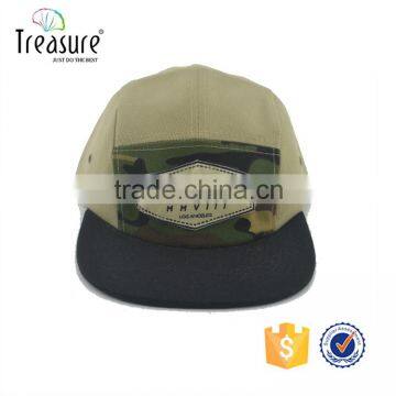 3D Embroidery Flat Brim 5 Panels Design Snapback Cap