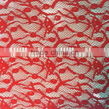 high quantity geometric elastic small cord lace fabric