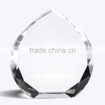 water drop design crystal galss plaque for table decoration