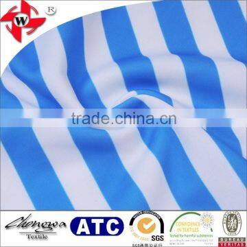 custom white strped printed nylon spandex print swimwear fabric