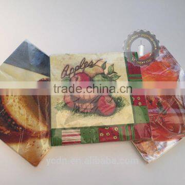 Wholesale art fruit printed paper napkin