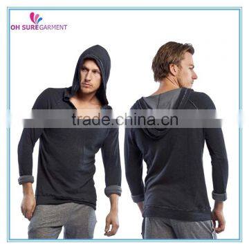 100% cotton french terry mens gym hoody