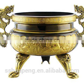 Incense burner with double dragon(Two dragon-shaped ears )(Tripod seat )